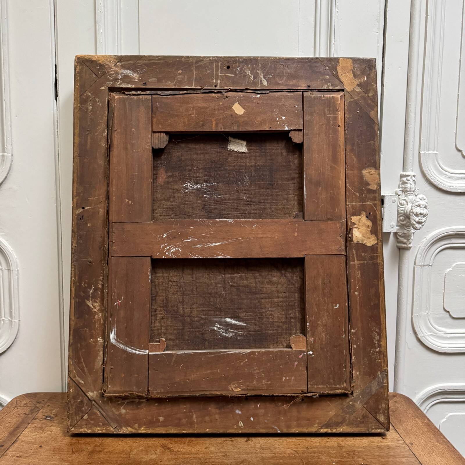 Huile sur toile, portrait de femme Empire, début XIXe, cadre à palmettes