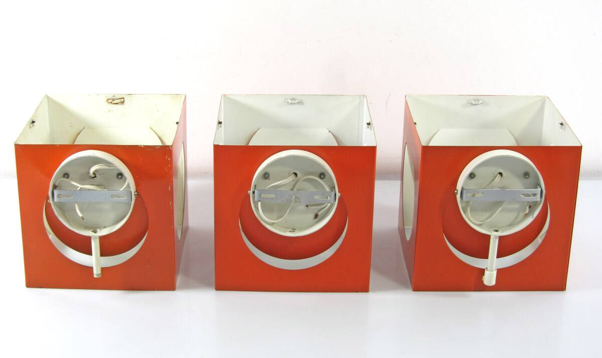 3 Stockmann Orno orange vintage Shogo Suzuki lamps