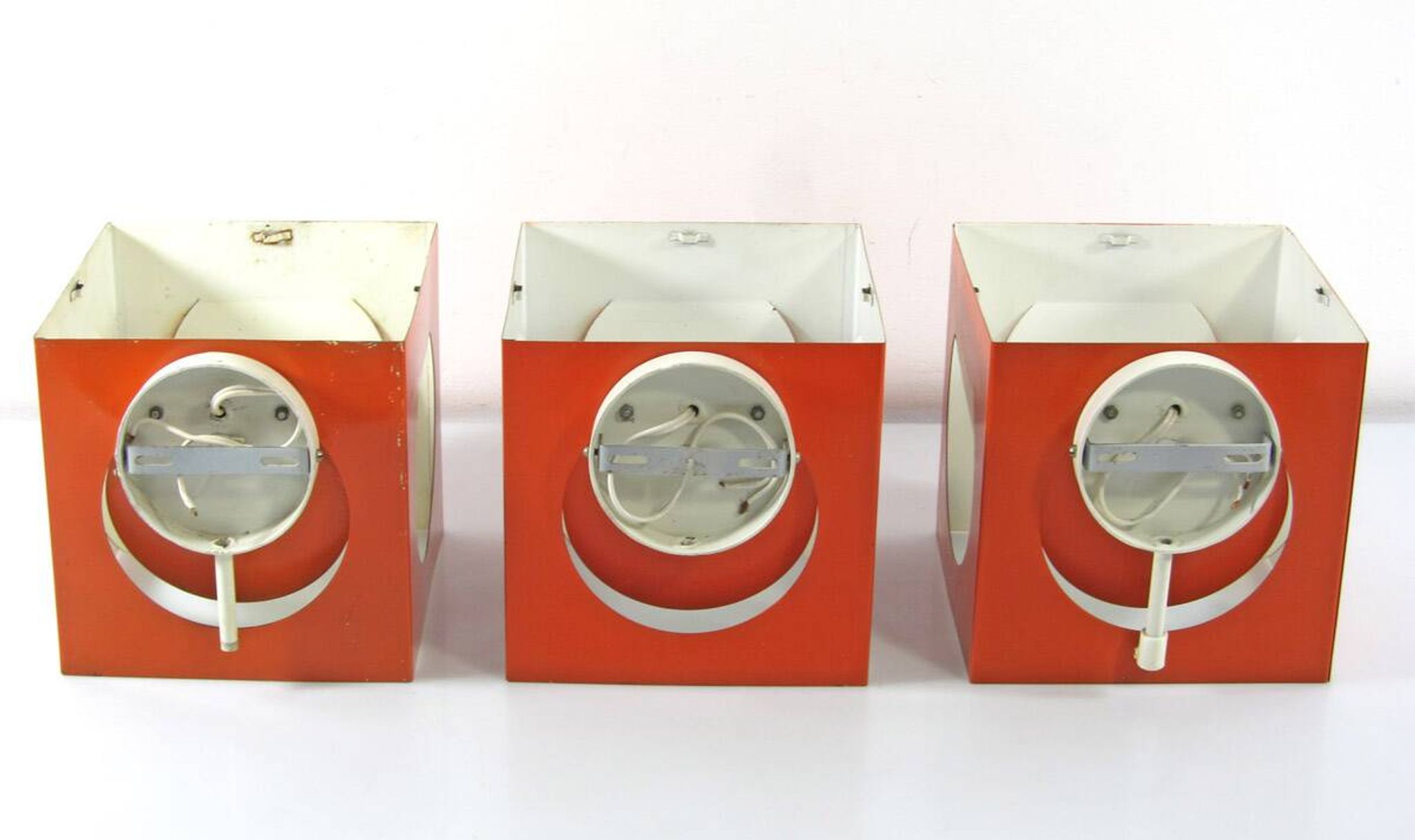 3 Stockmann Orno orange vintage Shogo Suzuki lamps