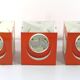 3 Stockmann Orno orange vintage Shogo Suzuki lamps