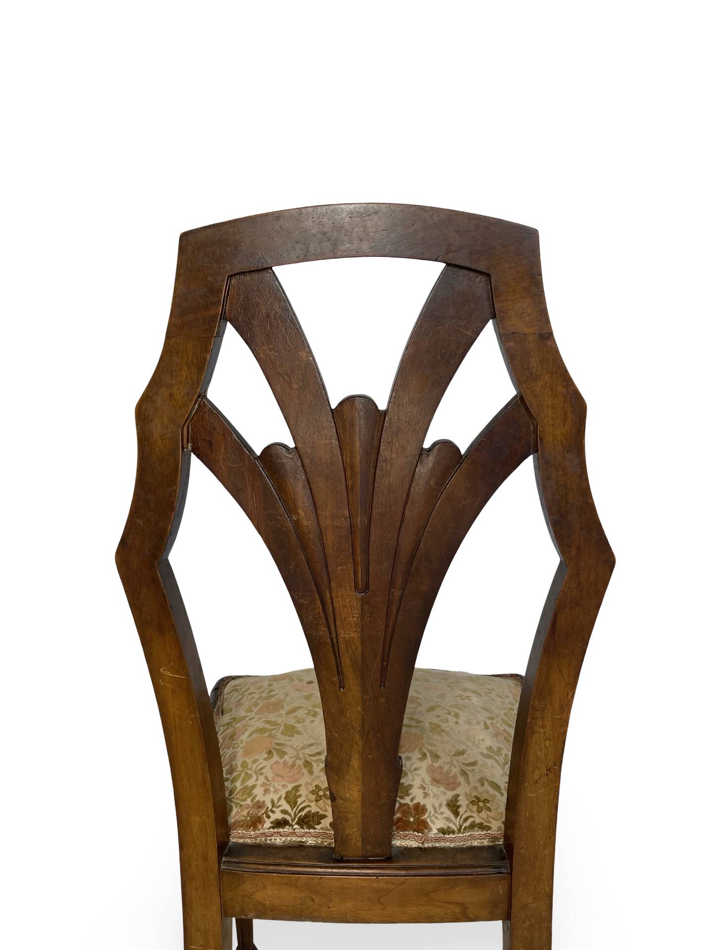 Ensemble de 6 chaises de salle à manger en noyer sculpté Art Déco, années 1920/1930