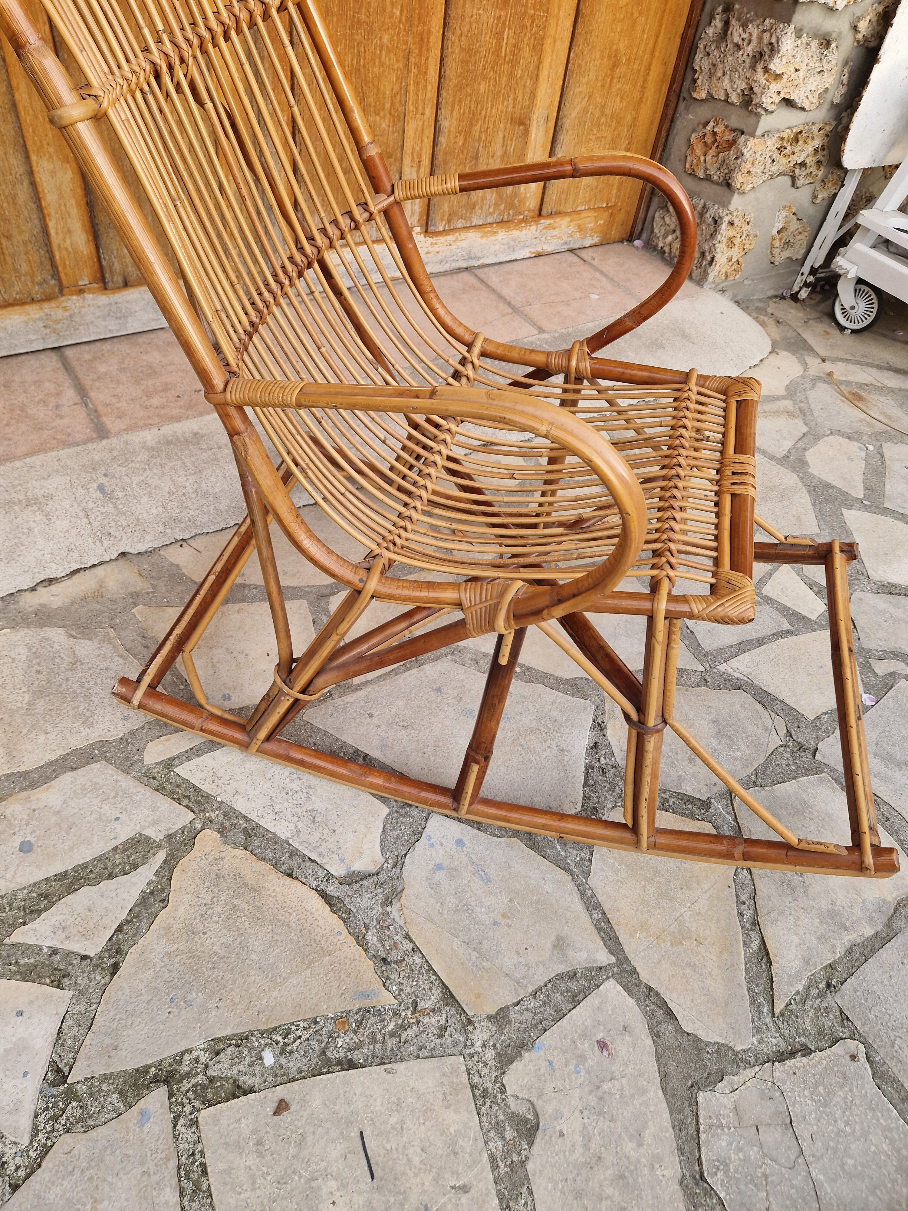 Vintage rattan rocking chair