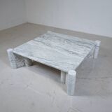 White Carrara Marble Jumbo Coffee Table by Gae Aulenti for Knoll Inc, 1960s