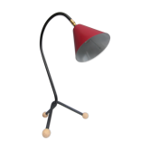Lampe de chevet tripode Spoutnik rouge