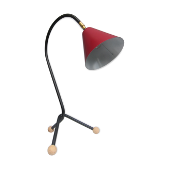 Tripod bedside lamp red Sputnik