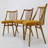 1960s Antonin Suman Oak Chair, Set of Three