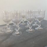 11 chiseled crystal wine glasses