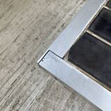 Table basse chrome et carrelage années 50