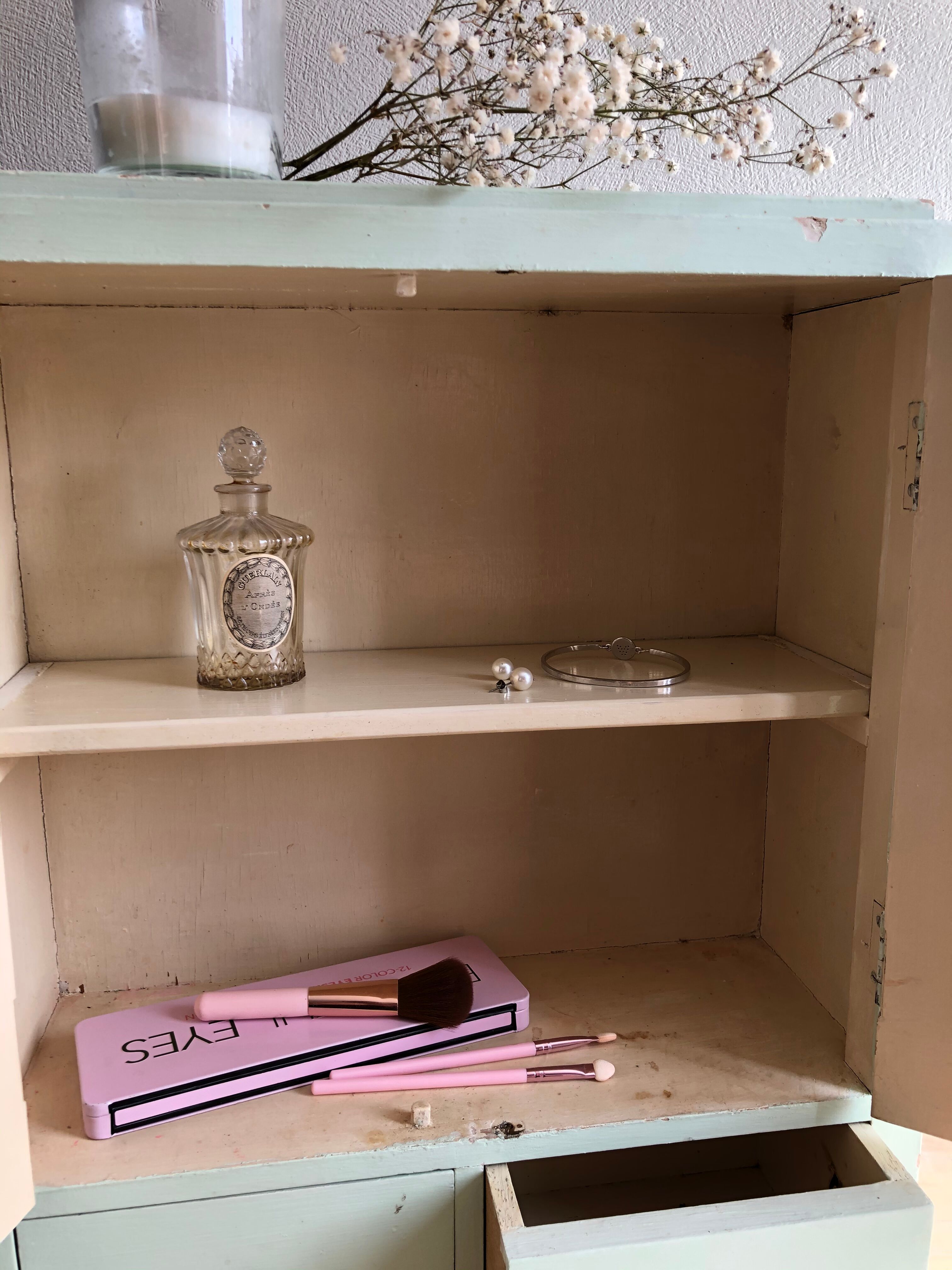 Patinated medicine cabinet