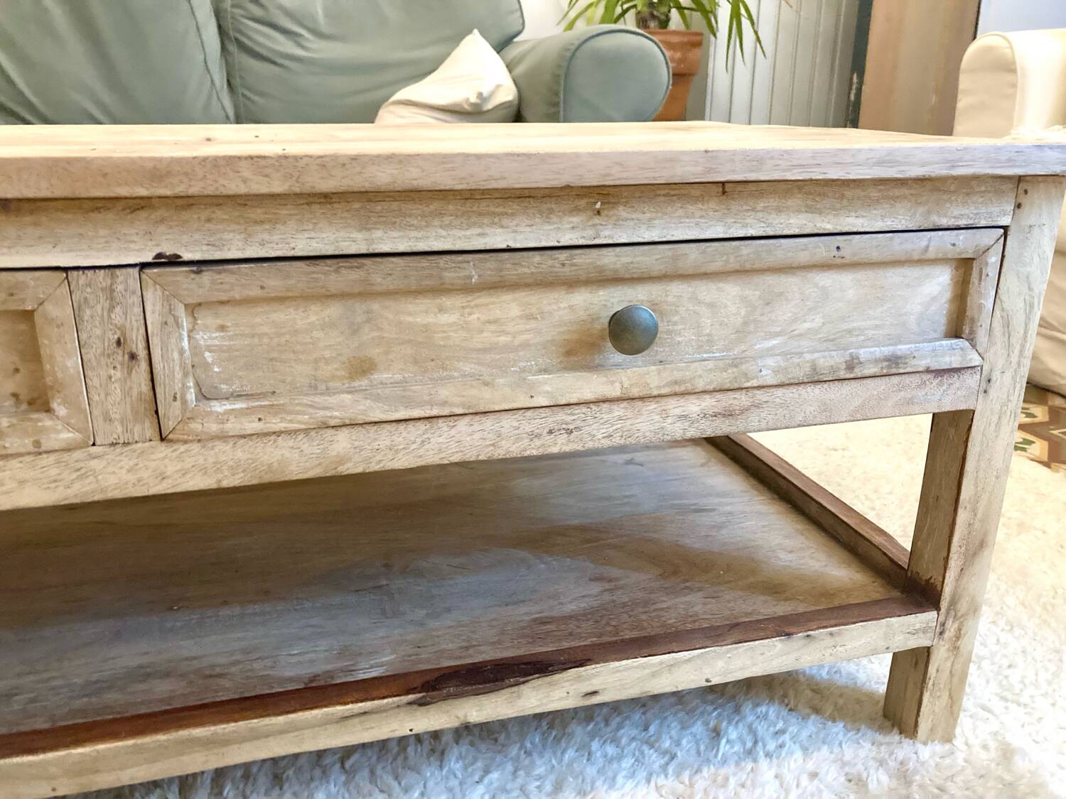 Solid wood coffee table