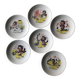 6 Barberousse porcelain plates creation by A.Deshoulieres France