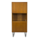 Narrow teak bookcase with two doors by Omann Jun, 1970s