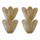 Luxury Venetian Wall Sconces in Amber "Graniglia" Leaves Murano Glass-Set o