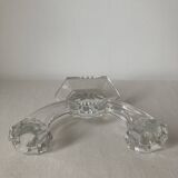 Candle holder with two arms of light in crystal Val Saint Lambert