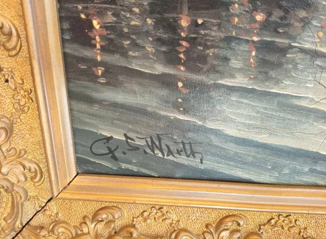 Gustave Warth marine painting