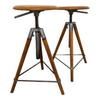 Pair of workshop stools by Gisberger from the 50s/60s