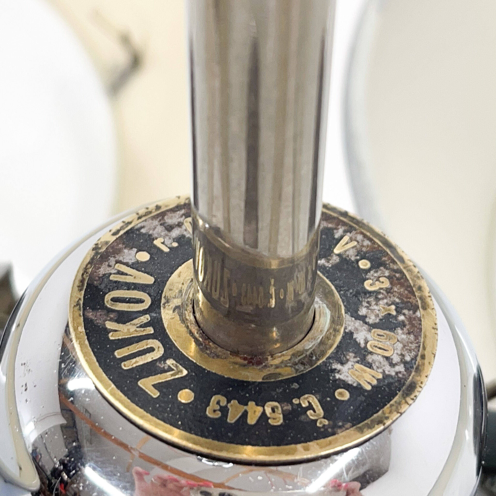 Rare Chrome-Plated Functionalist Chandelier by Zukov, 1940s