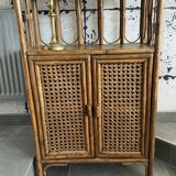 Vintage bamboo bookcase shelf