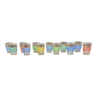 12 granite liqueur glasses