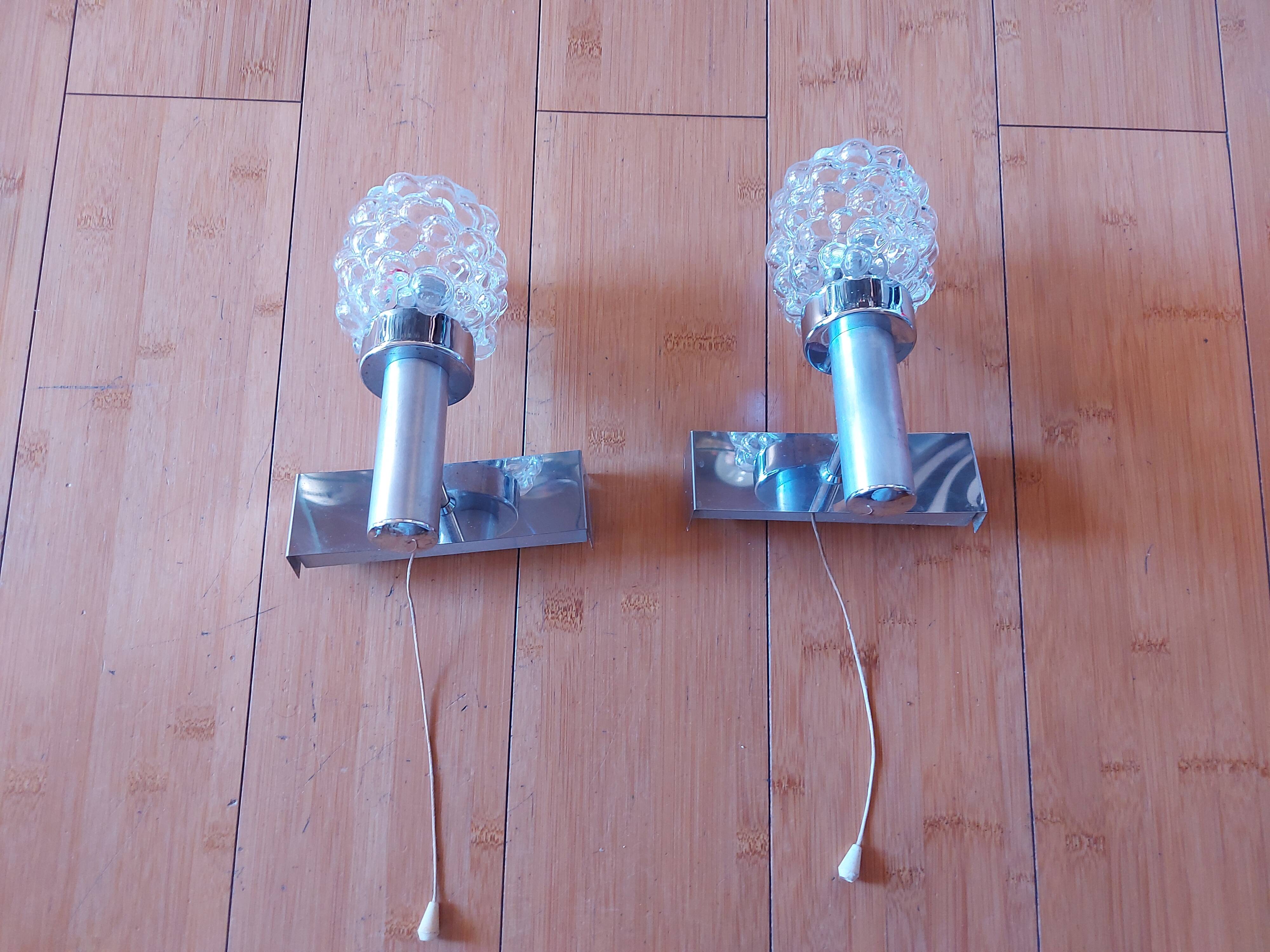 Pair of vintage 70's wall lights