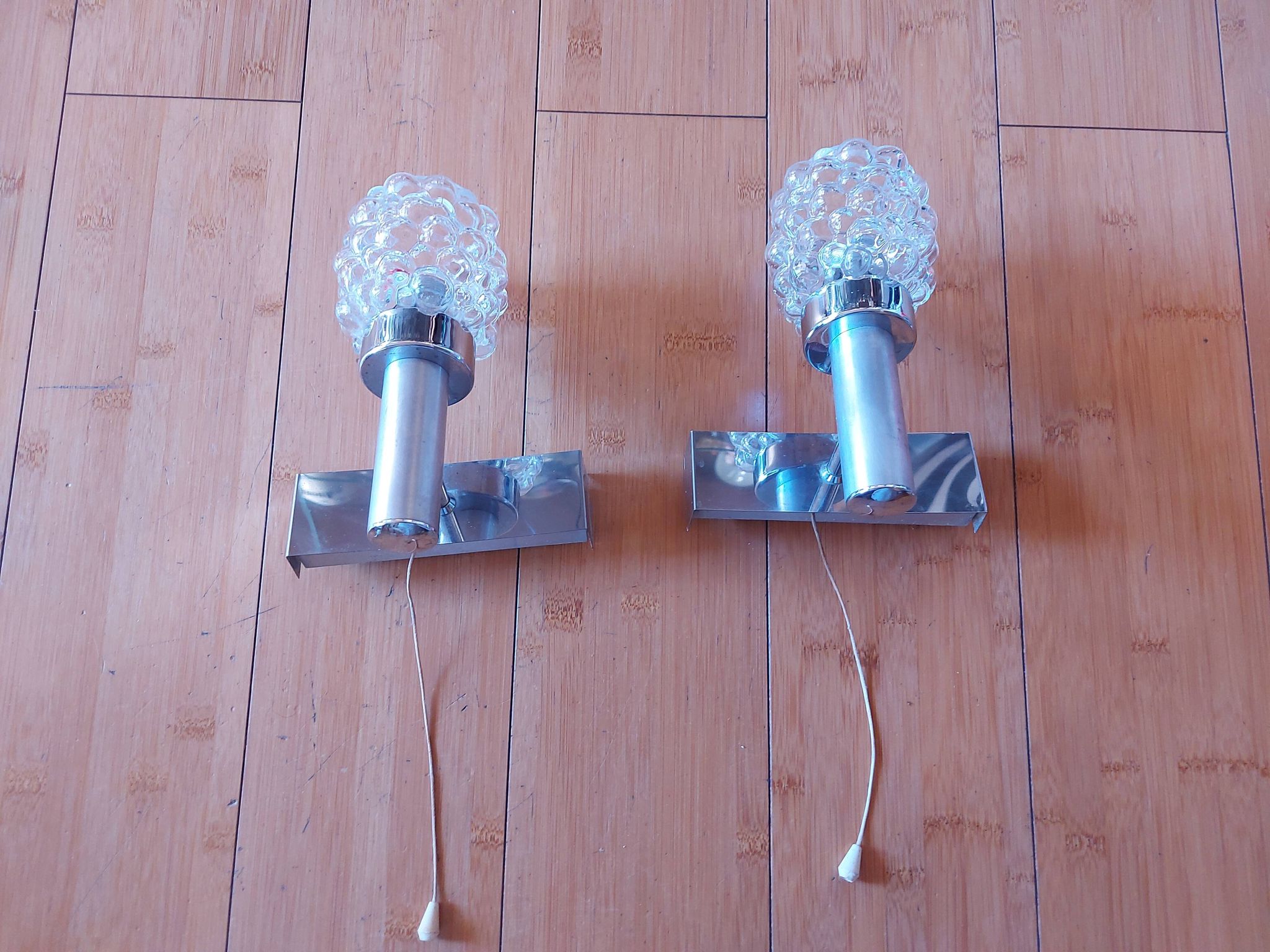 Pair of vintage 70's wall lights