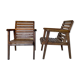 Paire de fauteuils à lattes en chene 1950