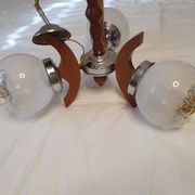 Lustre 3 branches Design Mazzega verres Murano