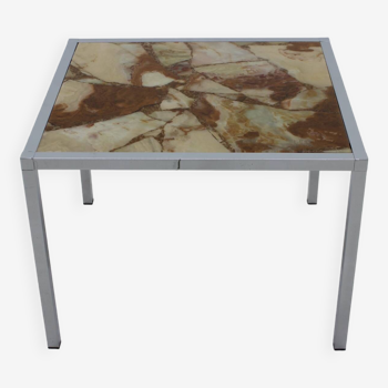 1980s Resin and Stone Chrome Plated Coffee Table, Germany