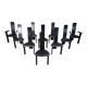 Set of 10 belgian high back dining chairs, 1980s