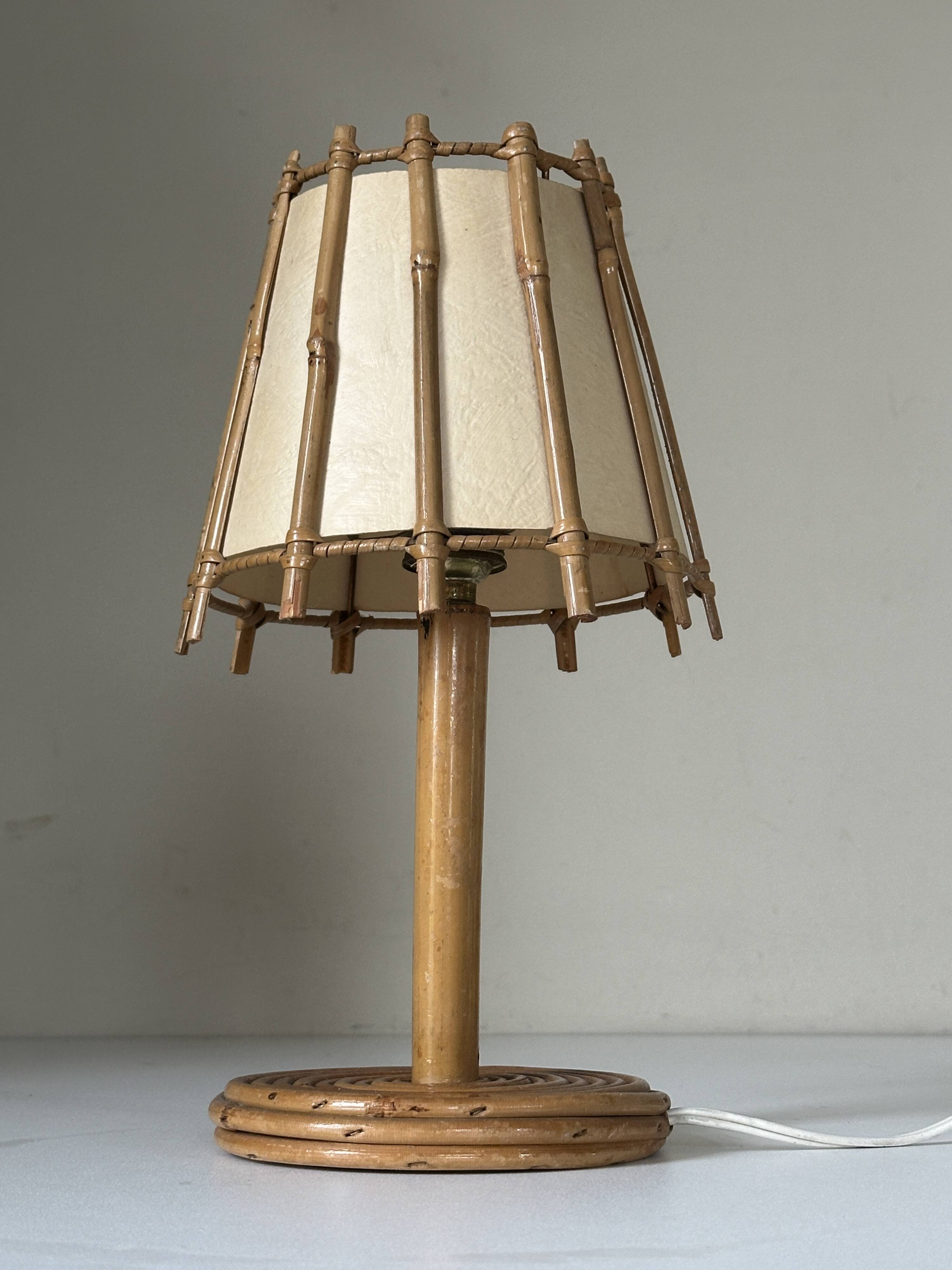 Vintage rattan lamp from the 60s