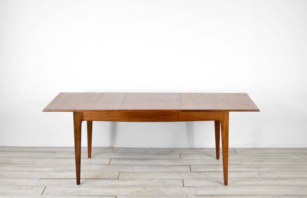 Midcentury extending table in afromosia by a. younger. vintage modern / retro