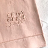 Antique sheet in pure washed linen tinted in morning pink
