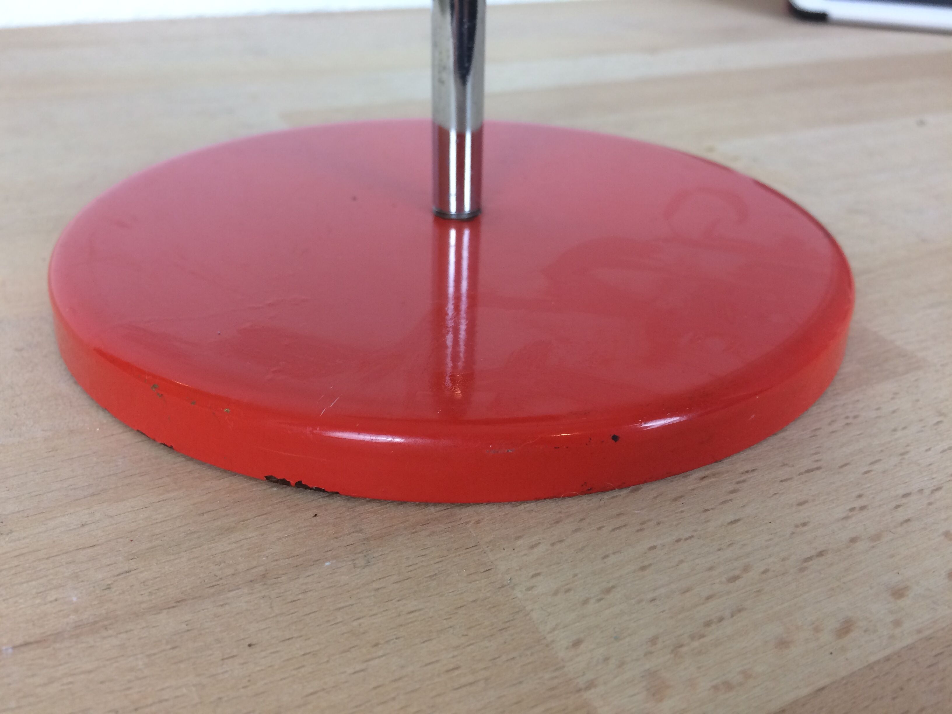 Stralux red metal desk lamp 1960