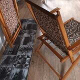 Two vintage folding armchairs
