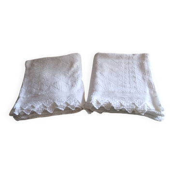 2 antique crochet bedspreads