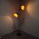 Vintage Hungarian adjustable floor lamp with two orange globe shades, circa 1970.