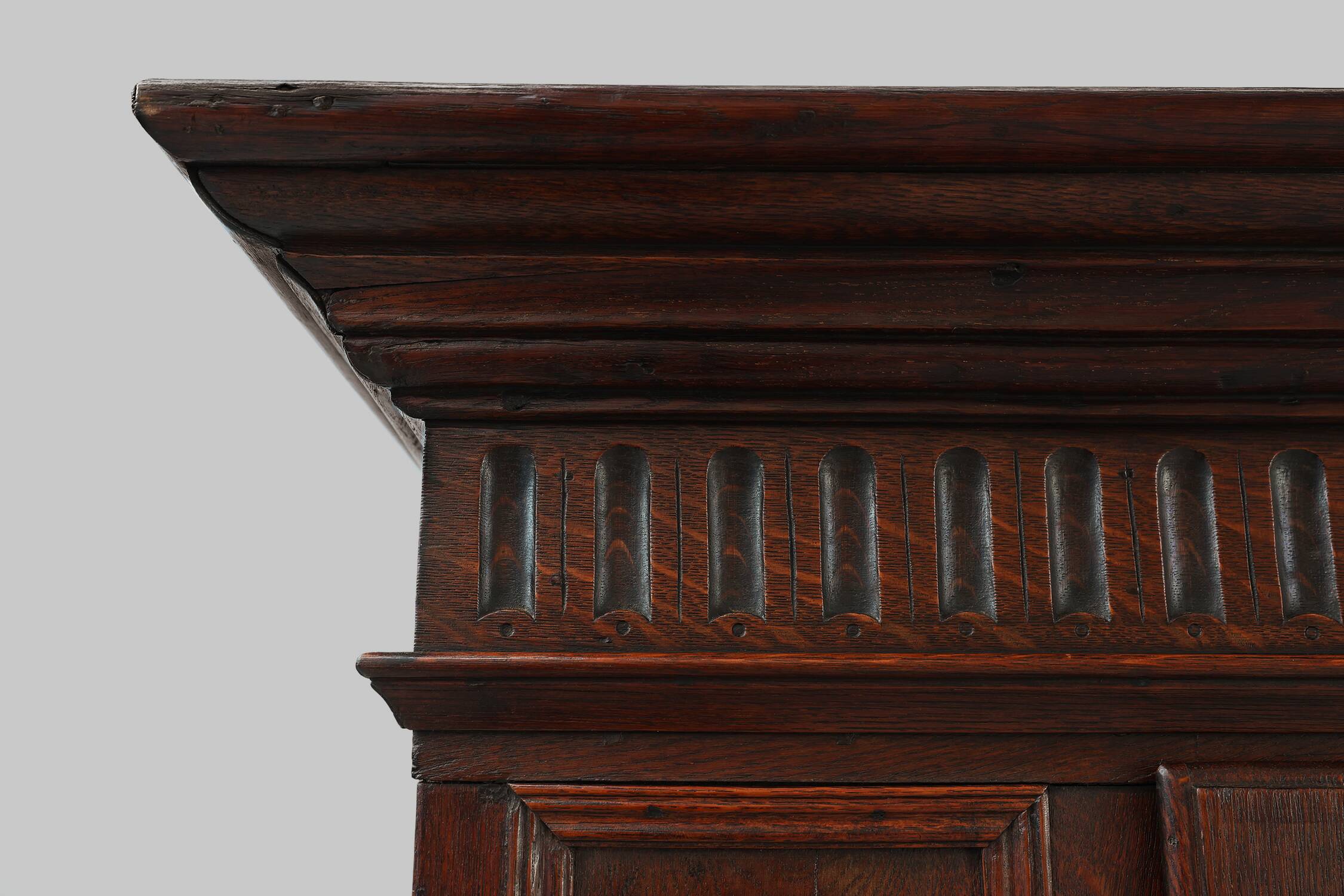 French 16th Century Antique oak hand carved wardrobe