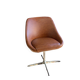 Vintage swivel office chair in cognac faux leather – 1970s