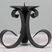 Vintage wrought iron chandelier for large candle.