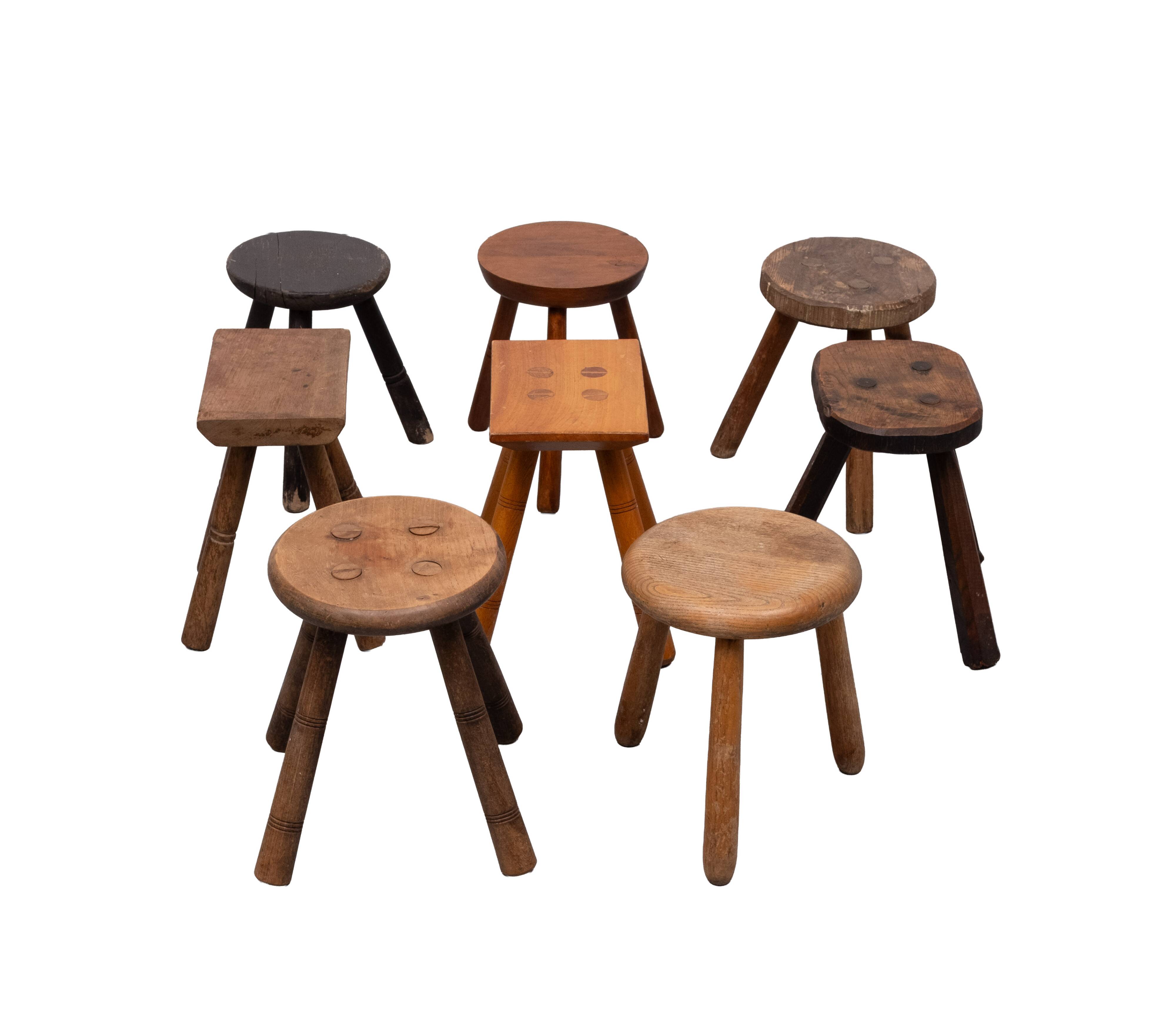 Set of 8 original Milk stools 1950s Holland