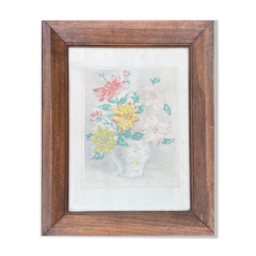 Painting watercolor still life with flowers Matisse, Dufy early twentieth century