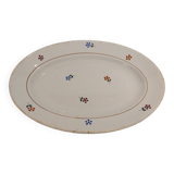 Plat ovale motifs fleurs St Amand Vintage