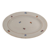Plat ovale motifs fleurs St Amand Vintage