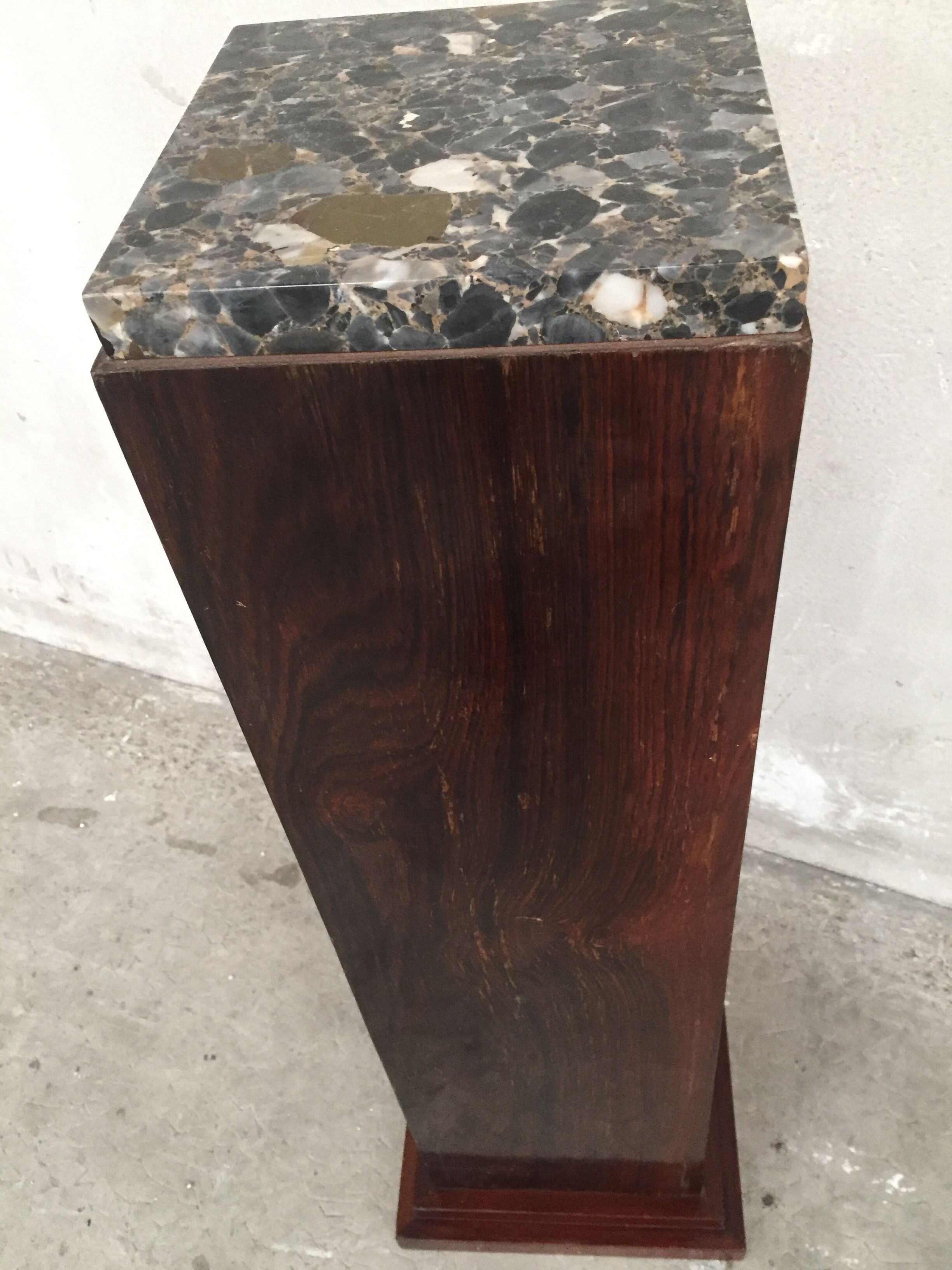 Art deco rosewood and marble column