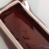 Empty rectangular pocket in polychrome ceramic / vintage 60s-70s