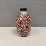 A mid-century vase with painted flowers. Portugal, 1950-60s. Majolica style