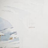 René leverd: switzerland, the sheepfold of lagnau, original signed watercolor