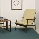 Scandinavian armchair 1960 curved armrests.
