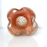 Vase verre marbré mat