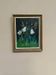 Swedish oil on panel “White Lilies and Flowers” by EK, vintage & framed 28×35cm